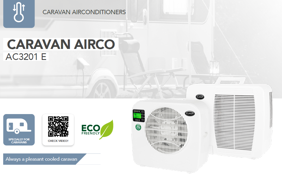 Eurom AC3201E caravan air conditioner for efficient cooling and eco-friendly comfort.
