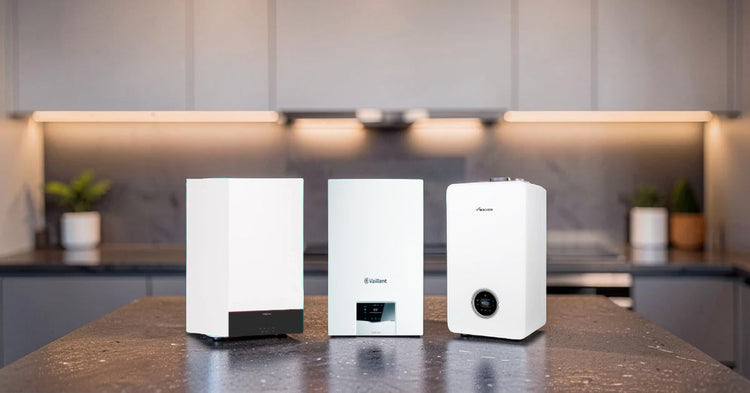 Gas Combi Boilers displayed in a modern kitchen