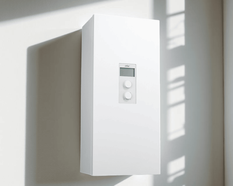 Electric System Boilers control panel mounted on a wall, providing efficient home heating solutions.