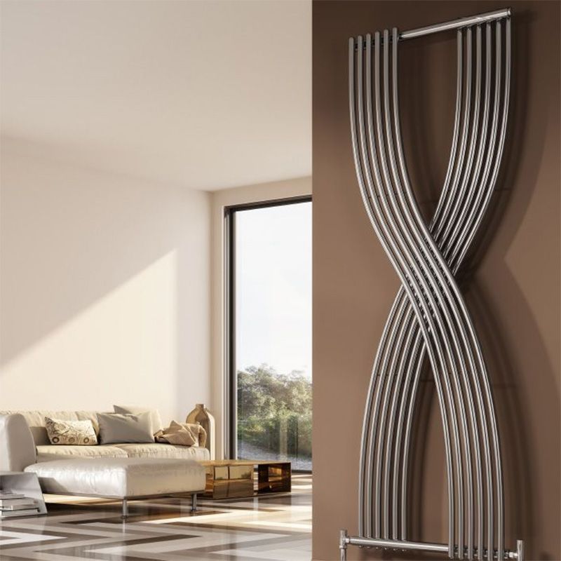 Stylish designer radiator in a modern living room, perfect for our heaters & radiators collection.