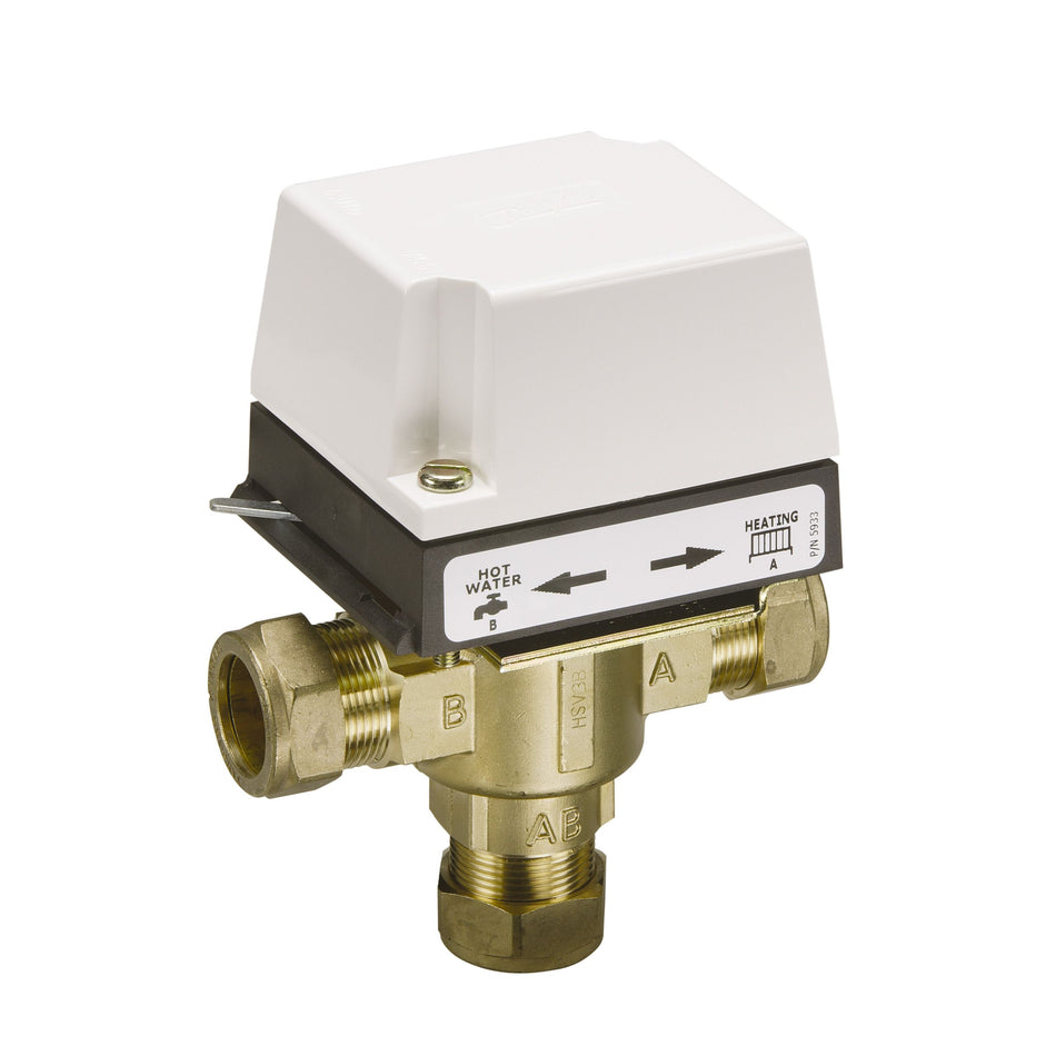 Danfoss HS3 22mm 3 Port Motorised Mid Position Valve