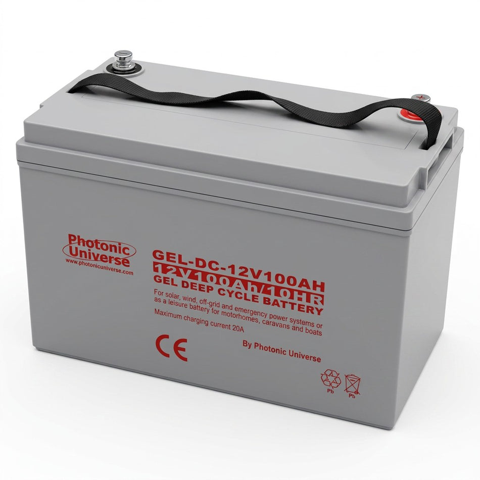 100Ah 12V Gel Deep Cycle Battery - Leisure Battery for Motorhomes, Caravans & Boats