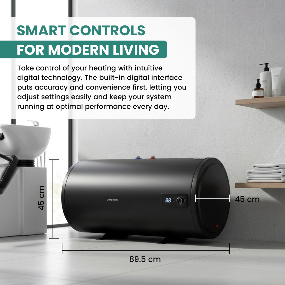 100 Litre QH Dual Horizontal Floor-Standing Electric Water Heater