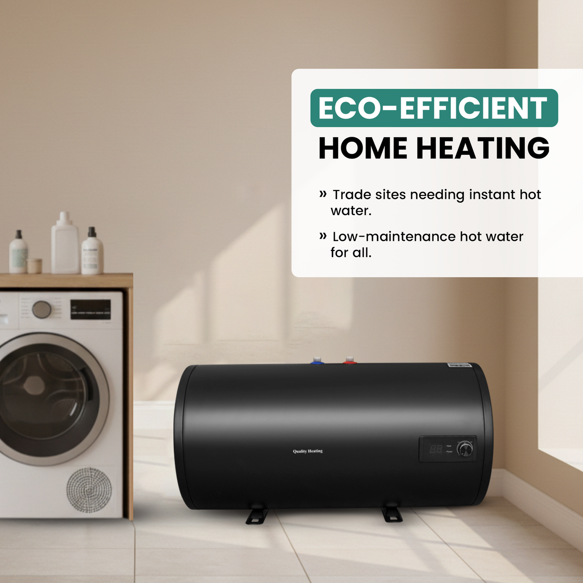 100 Litre QH Dual Horizontal Floor-Standing Electric Water Heater