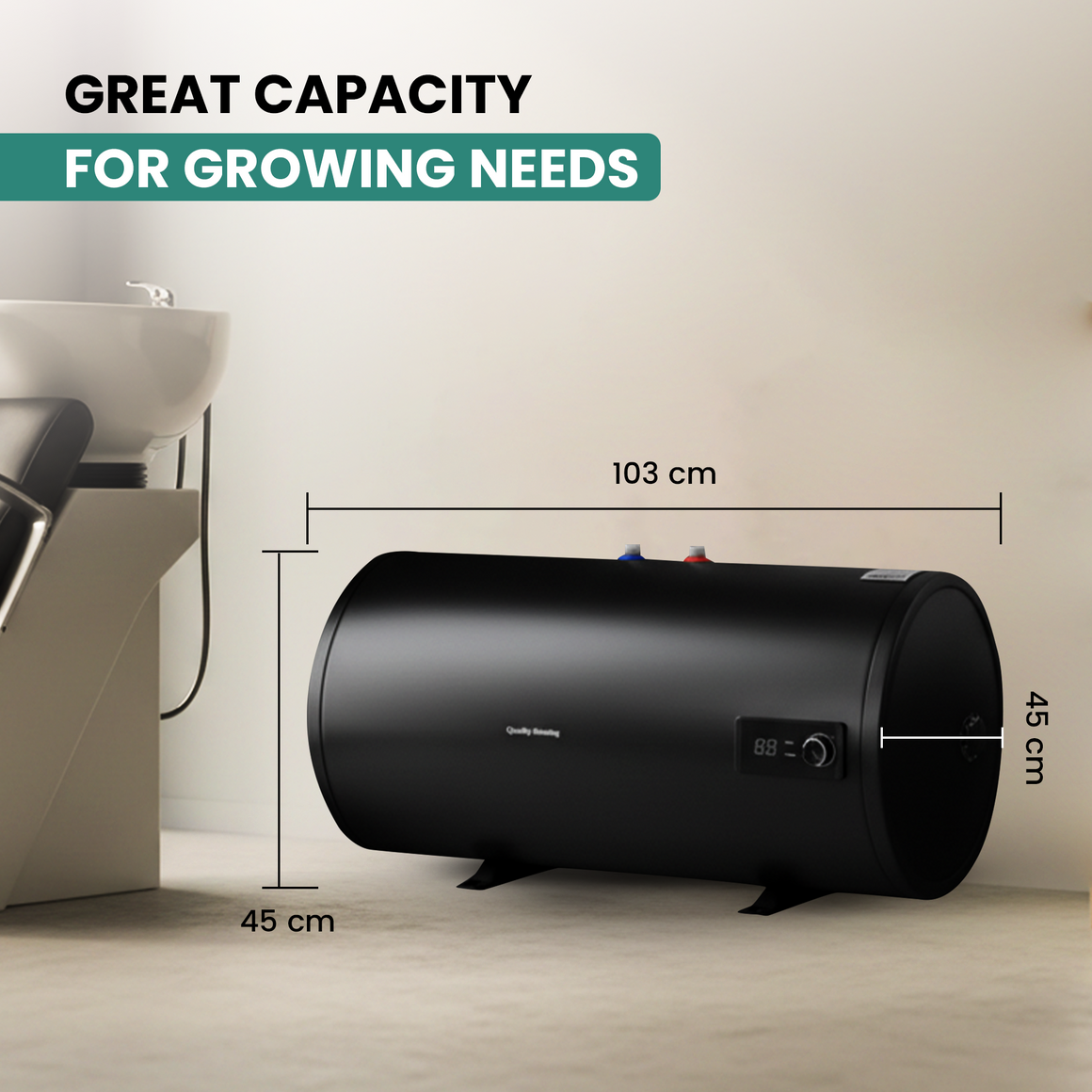 120 Litre QH Dual Horizontal Floor-Standing Electric Water Heater