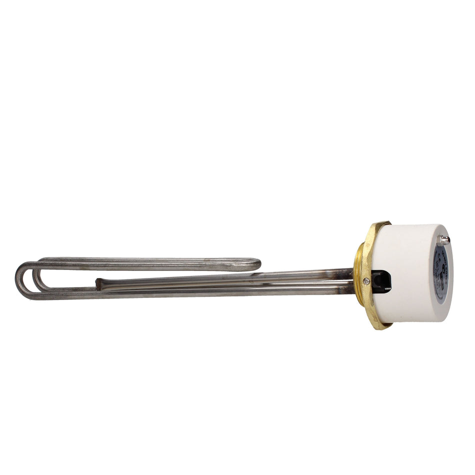 14 inch Incoloy Unvented Immersion Heater 3kW 1.3/4 inch Boss with Thermostat - TIH476PI