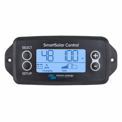SmartSolar control panel with digital display on a white background