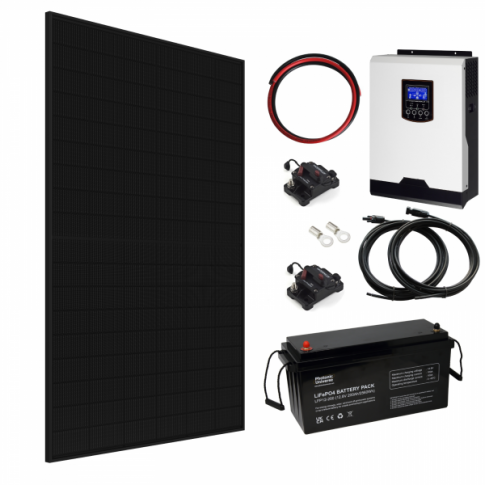 Complete Off-Grid Solar Power Systems (1kW to 5kW) with Sharp Panels, Hybrid Inverters & Lithium Batteries
