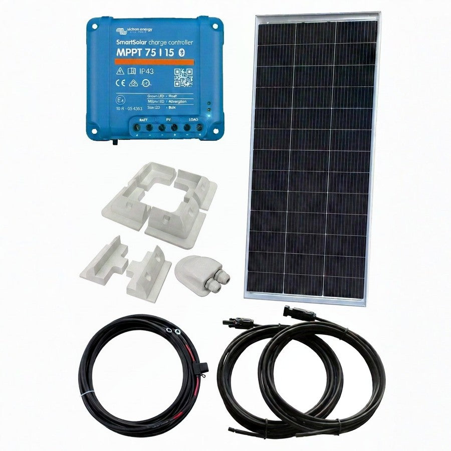200W Bifacial Solar Panel & Victron SmartSolar MPPT 75/15 12V Charging Kit – Off-Grid Solution for Caravans, Motorhomes & Boats