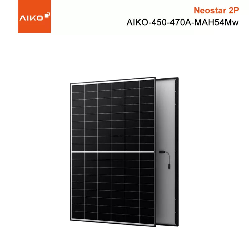 Aiko Neostar 2P 470W N-Type ABC, 54 Cell, Single Glass Black Frame, Gen 2