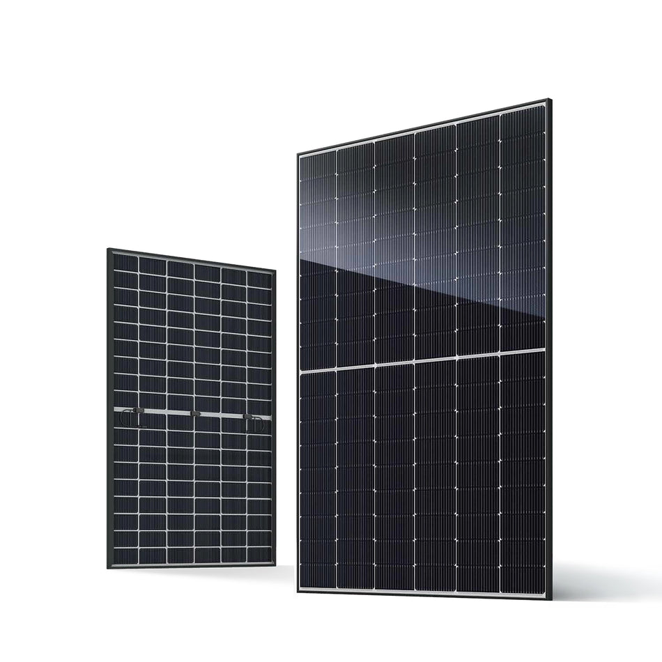 Two solar panels on a white background