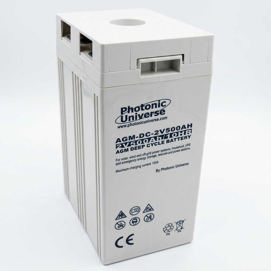 500Ah 2V Deep Cycle AGM Battery Cell - For 12V/24V/48V Bank Systems