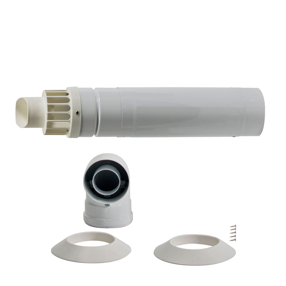 Baxi Multifit 60/100 White Terminal Horizontal Telescopic Flue Kit