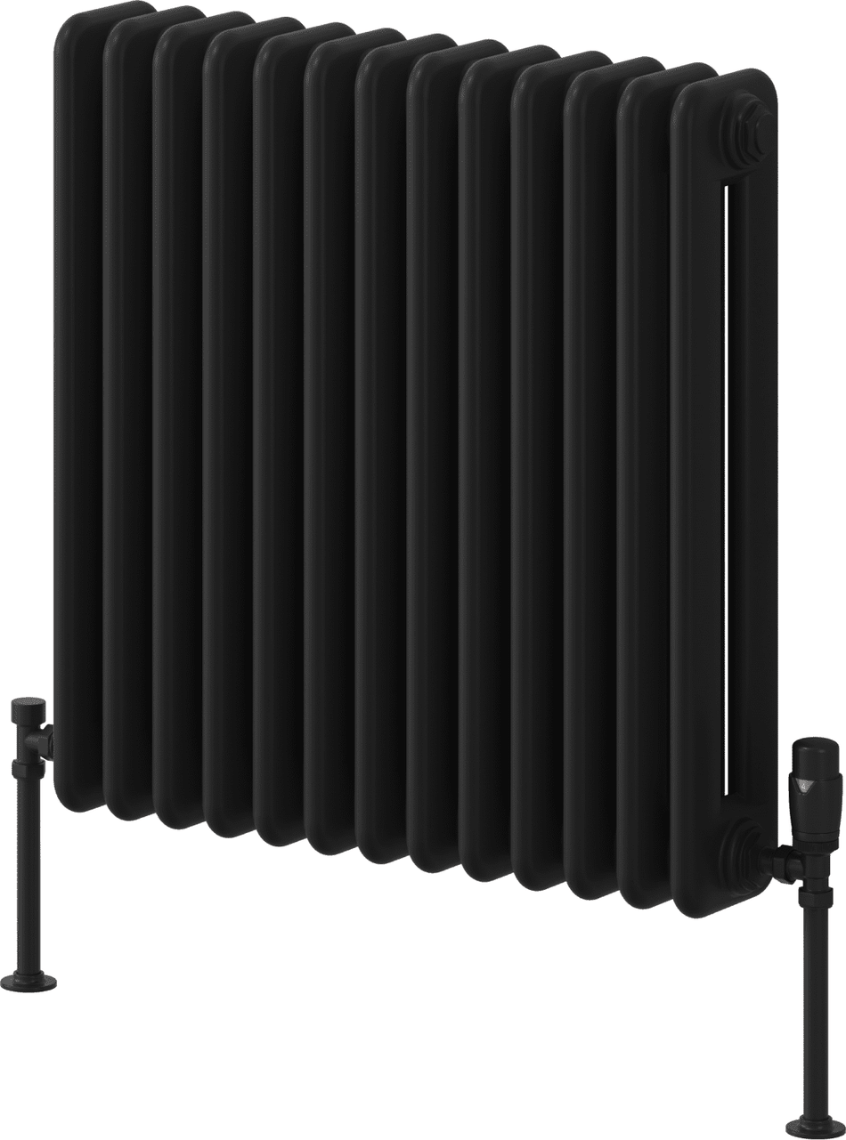 Reina Hedingham RND-HDM6060B Black Horizontal Steel Radiator 600mm x 600mm