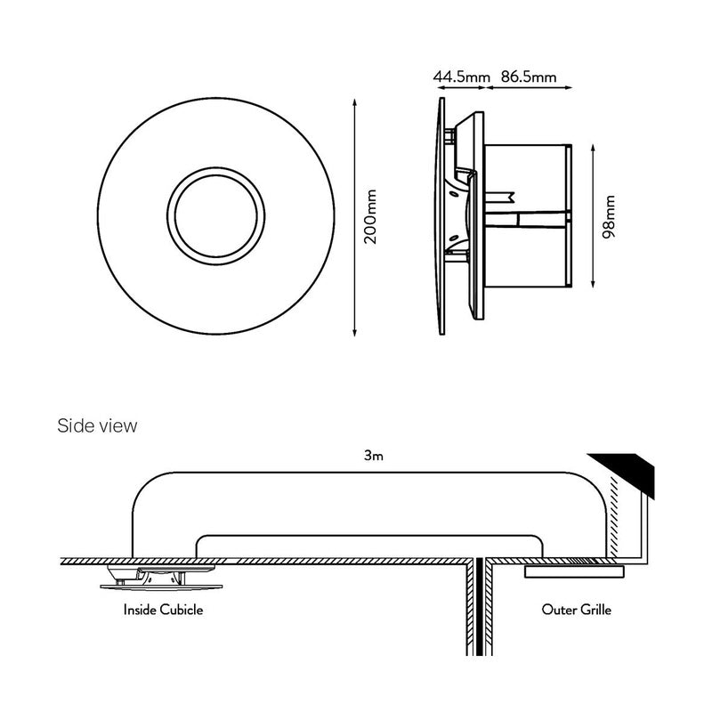 Xpelair Simply Silent Illumi LED Shower Fan SSISFC 100mm Timer 93087AW