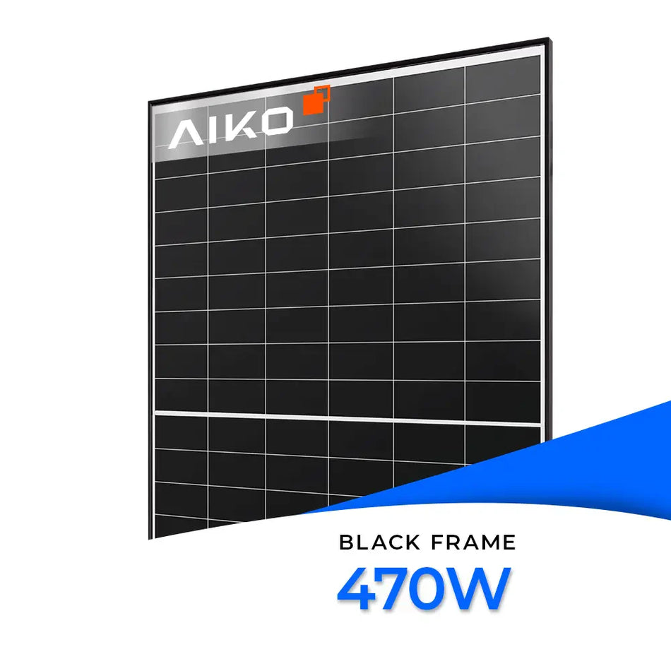 Aiko Neostar 2P+ 470W Dual Glass Black White ABC N-Type Mono Bifacial