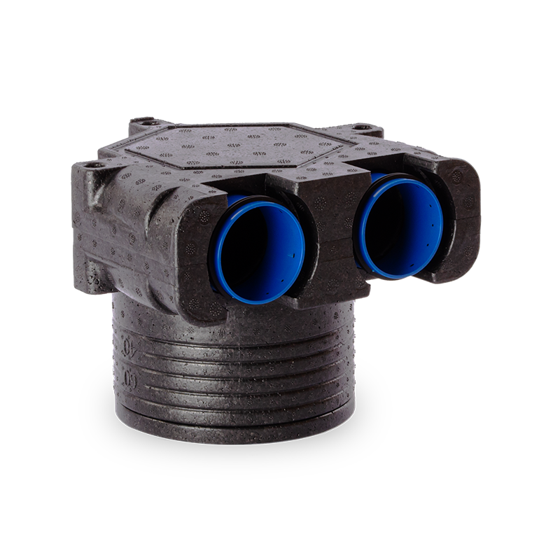 Air Valve Plenum Box, 125mm Valve x 2 Spigot 75mm EPP