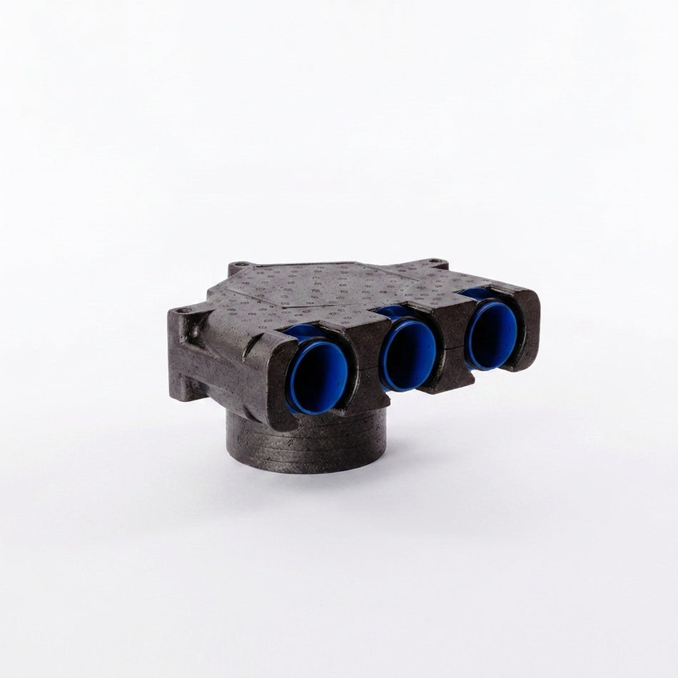 Air Valve Plenum Box, 125mm Valve x 3 Spigot 75mm EPP