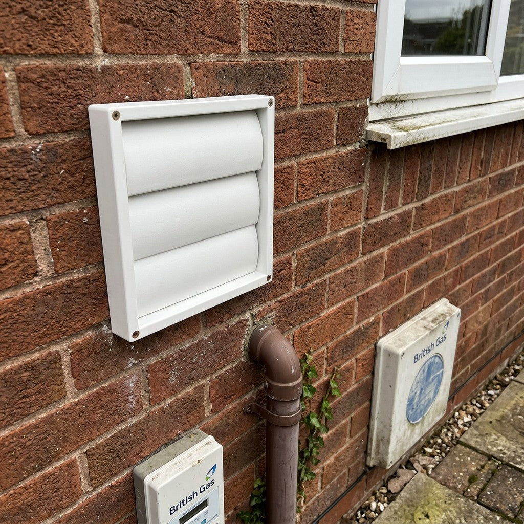 Airvent Wall Outlet Gravity Flap 100mm White