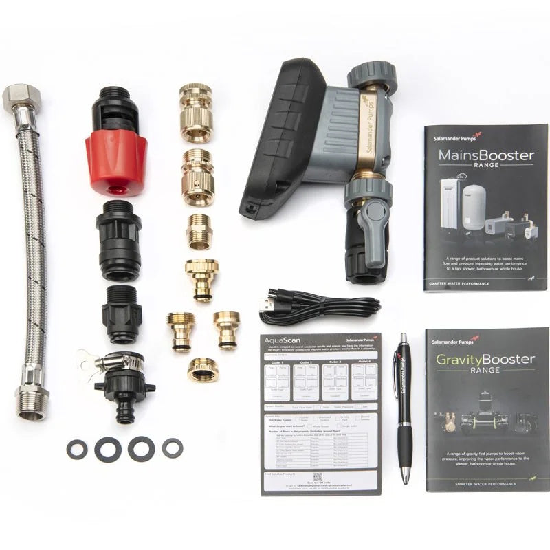 AquaScan digital water multimeter kit with carry case and connection accessories