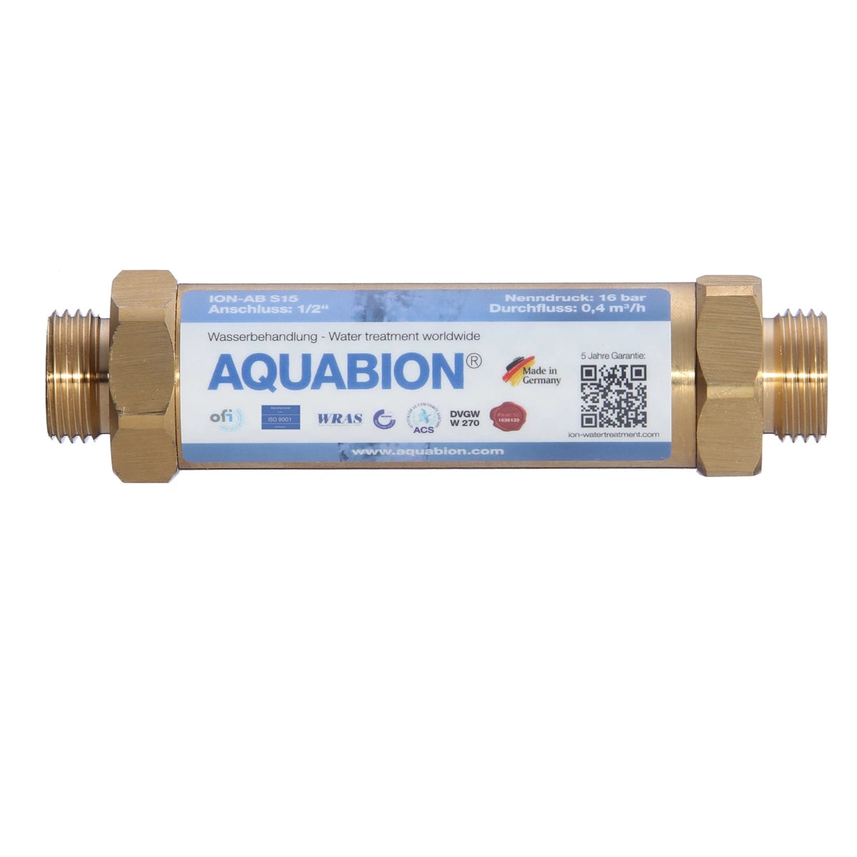Aquabion S15 Salt-Free Limescale Inhibitor Water Conditioner 15mm