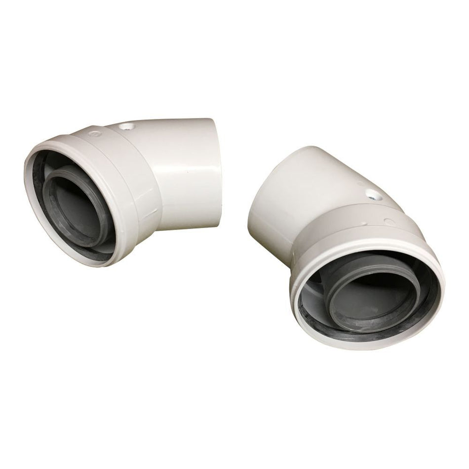 Ariston 100mm Coaxial Flue 45 Degree Bend Pack x2
