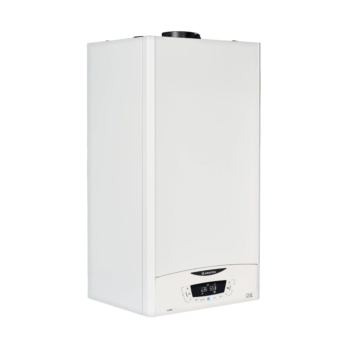 Ariston E-Combi ONE 24kW condensing combi boiler with horizontal flue kit — LPG ready