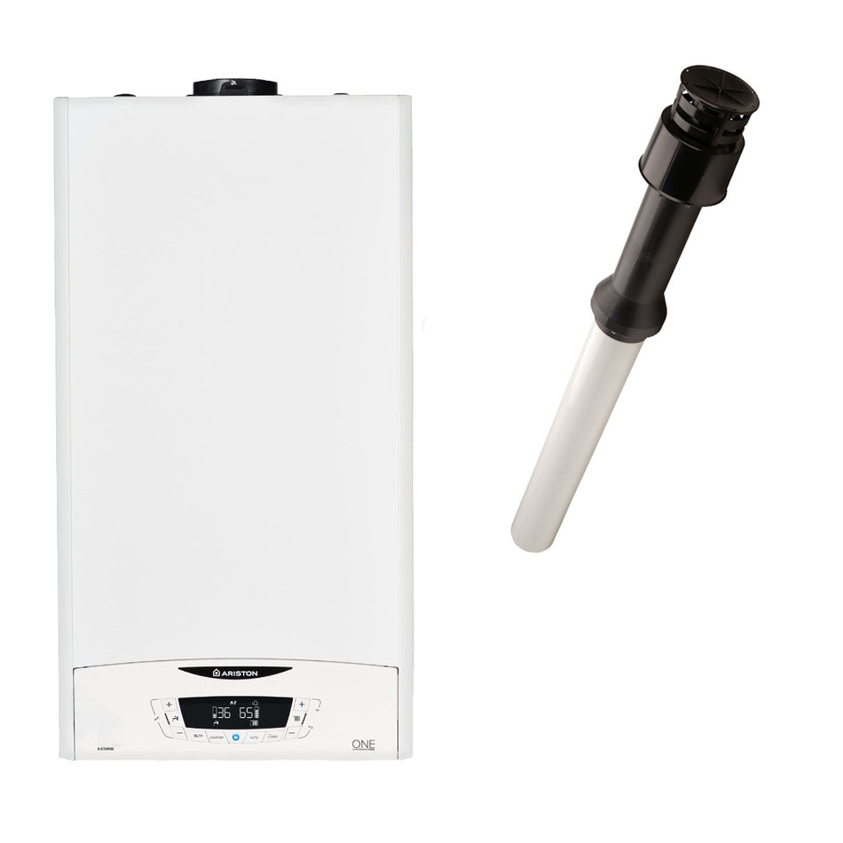 Ariston E-Combi ONE 30kW Combi Boiler with 100mm Vertical Flue Kit 3319235 – Holiday Home Static Caravan
