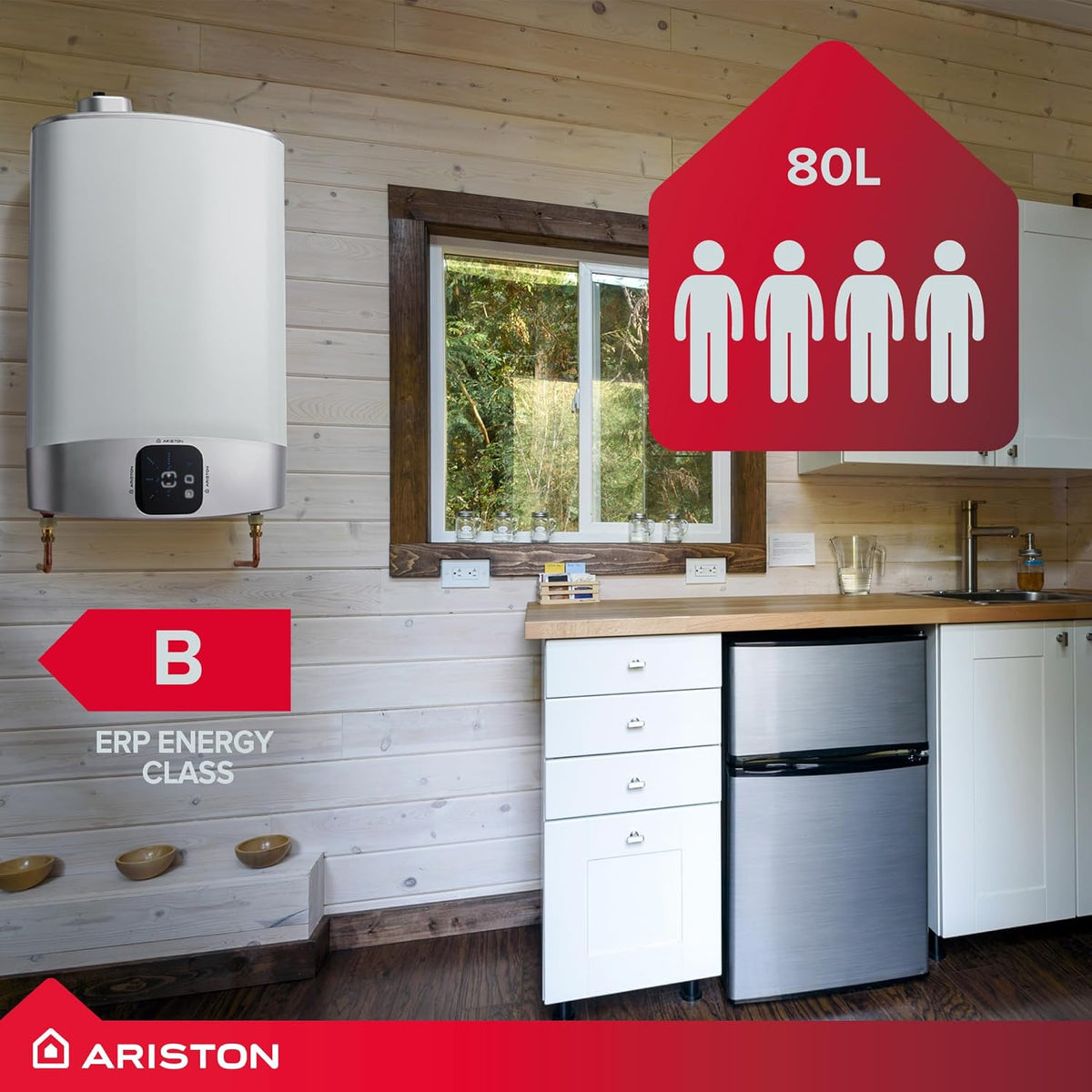 Ariston Velis Evo 80L 1.5kW Ultra-Slim Electric Water Heater & Unvented Kit