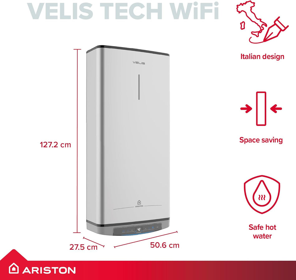 Ariston Velis Tech Wi-Fi 80L Electric Storage Water Heater