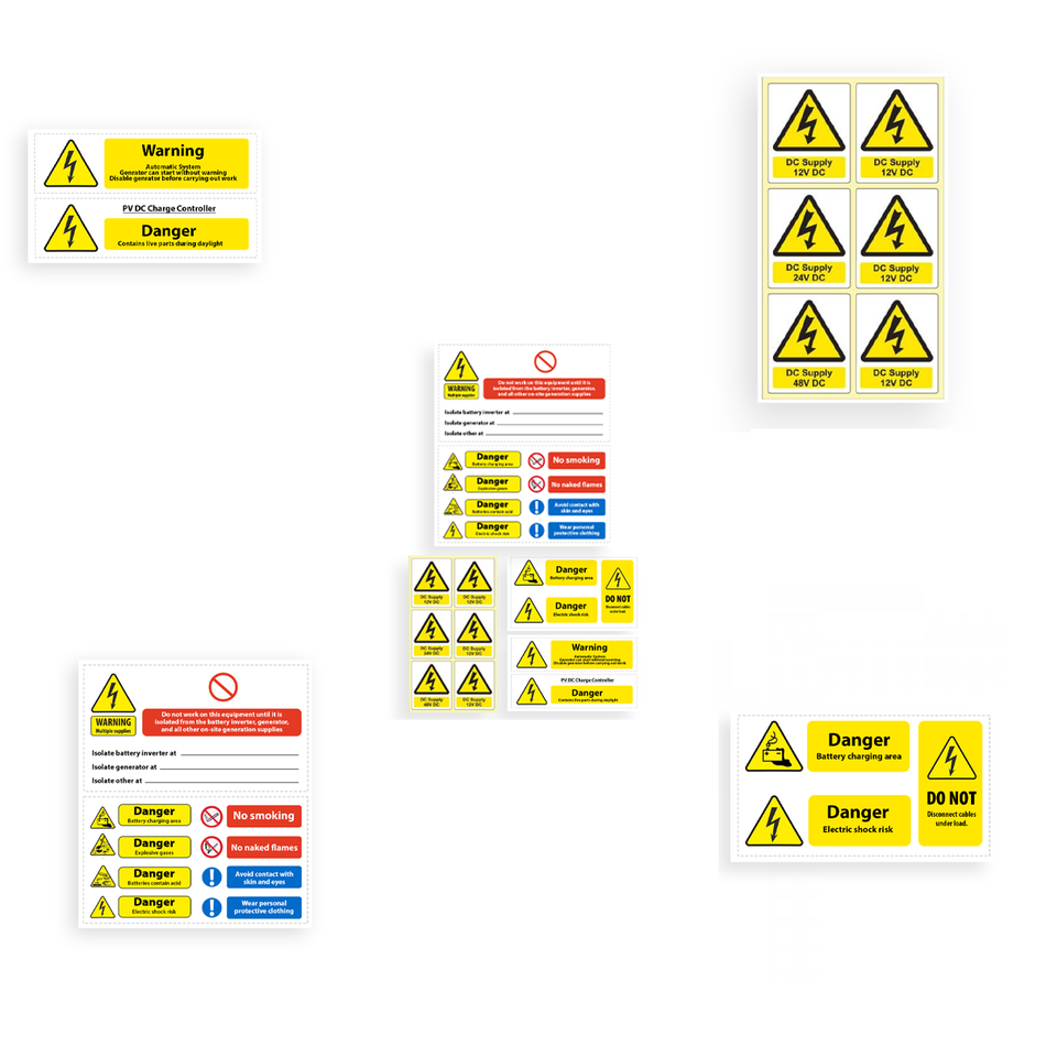 Battery Hazard Warning Label Pack