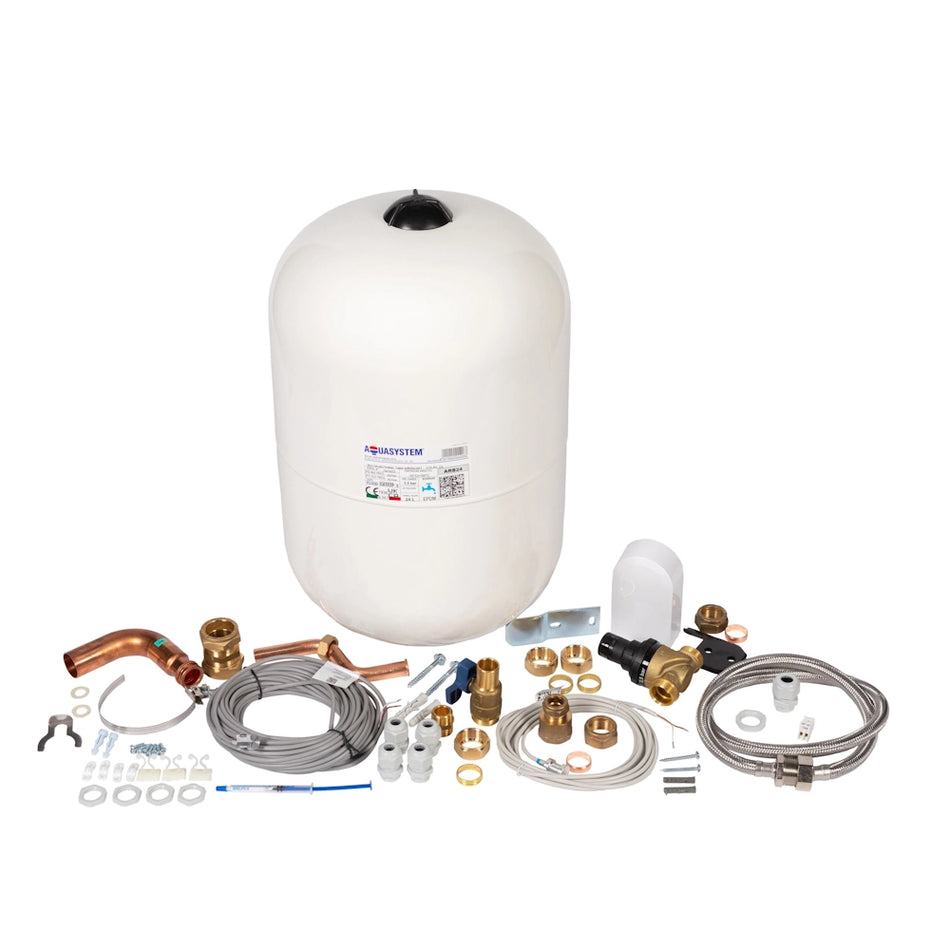 Baxi ASHP Pre-plumbed Cylinder — 170L / 210L / 250L / 300L Stainless Steel Unvented Cylinders for Air Source Heat Pumps