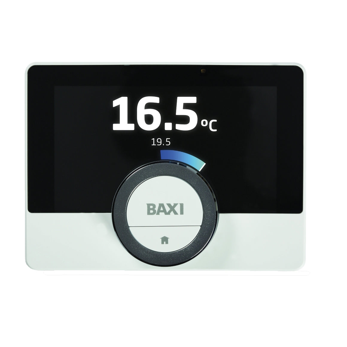 Digital thermostat with BAXI branding on a white background