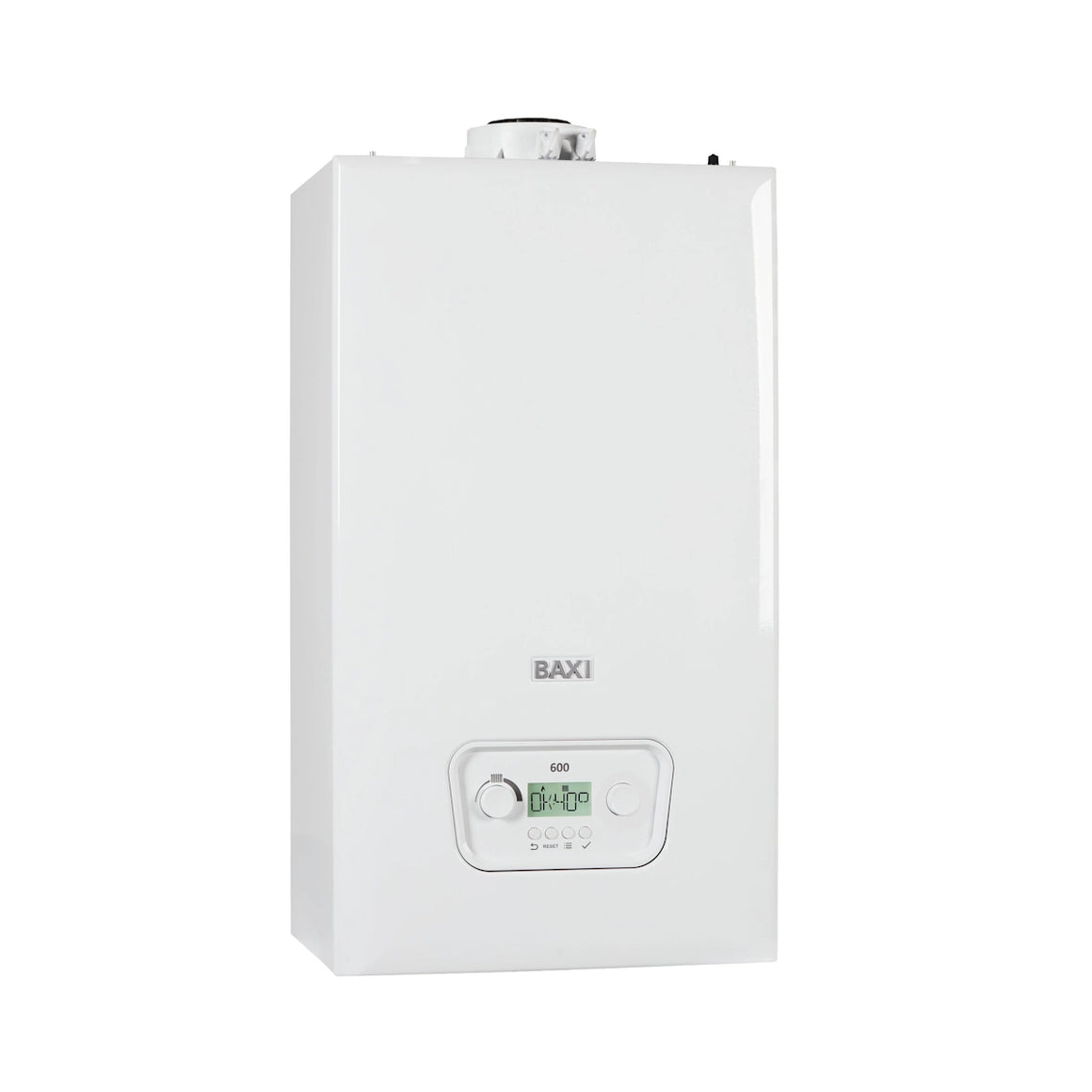 White Baxi boiler on a white background