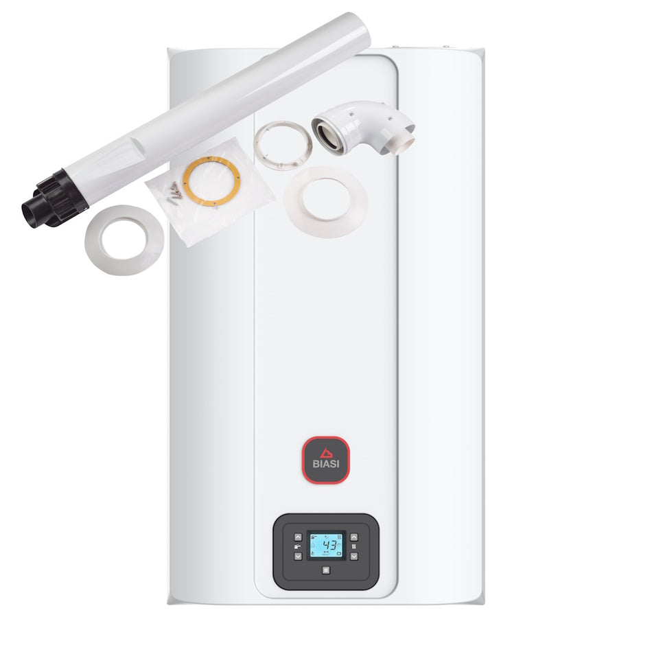 Biasi RinNova Adaptive 30S Condensing System Boiler 30kW with Horizontal Flue Kit