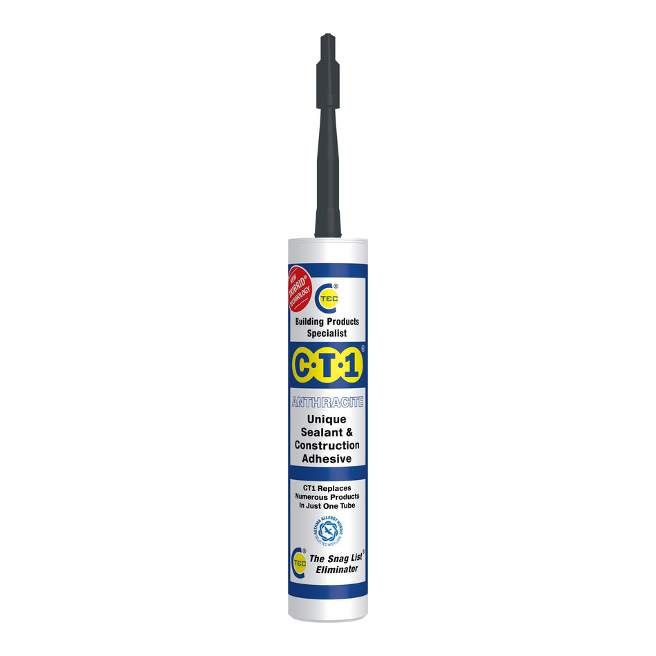 C-Tec CT1 TRIBRID Sealant and Construction Adhesive - 290ml Cartridge - Grey, Anthracite, Black