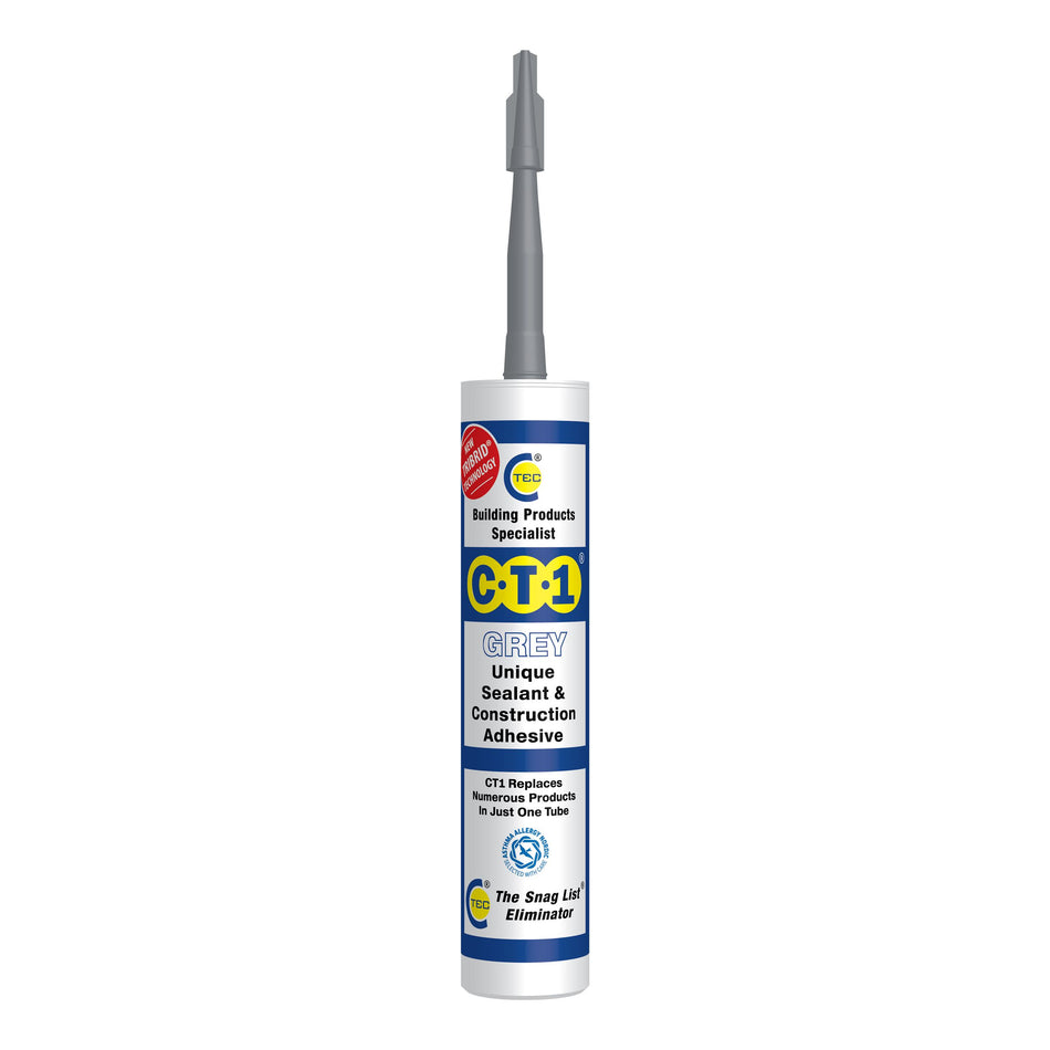 C-Tec CT1 TRIBRID Sealant and Construction Adhesive - 290ml Cartridge - Grey, Anthracite, Black
