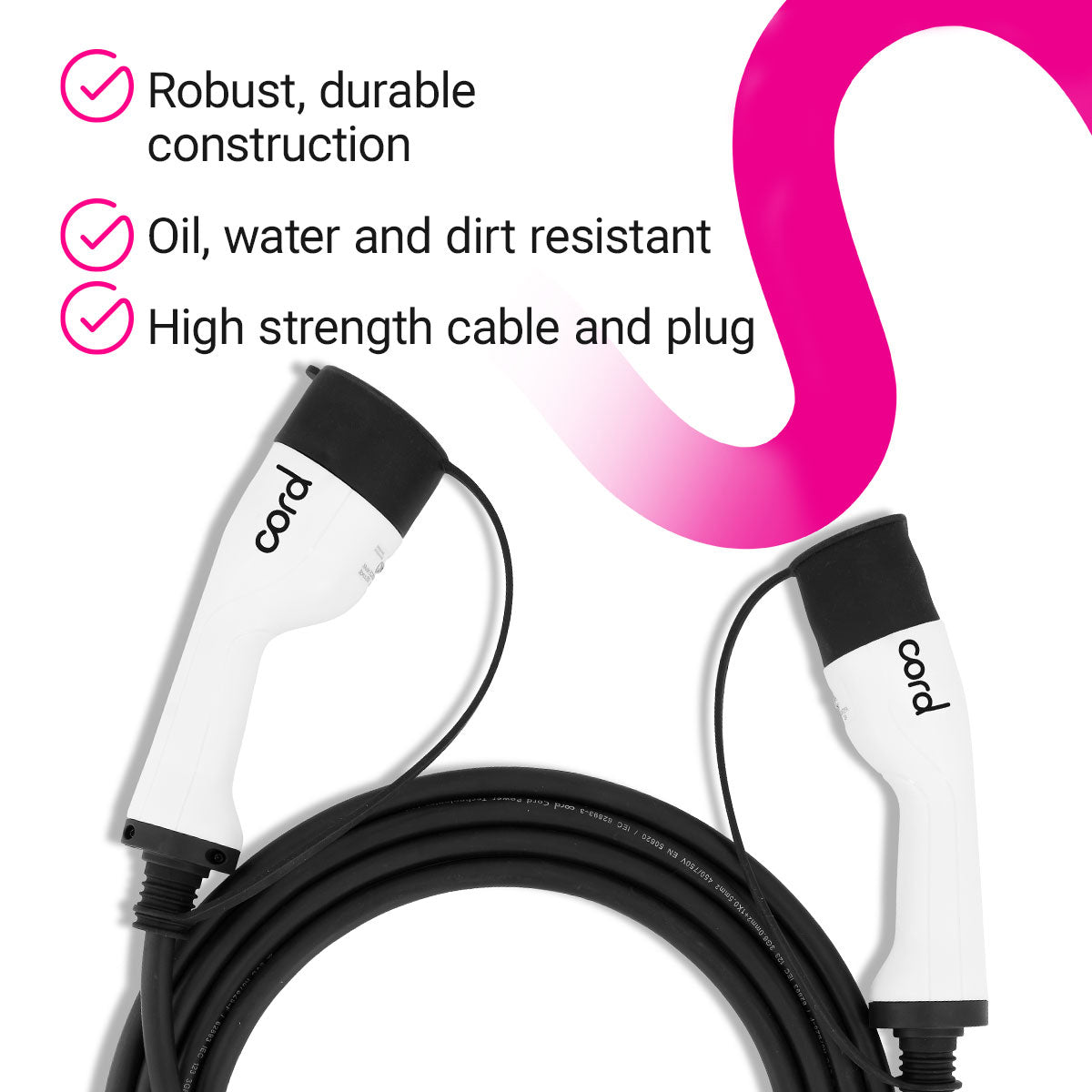 Cord EV Charging Cables - Single and Three Phase 7kW-22kW