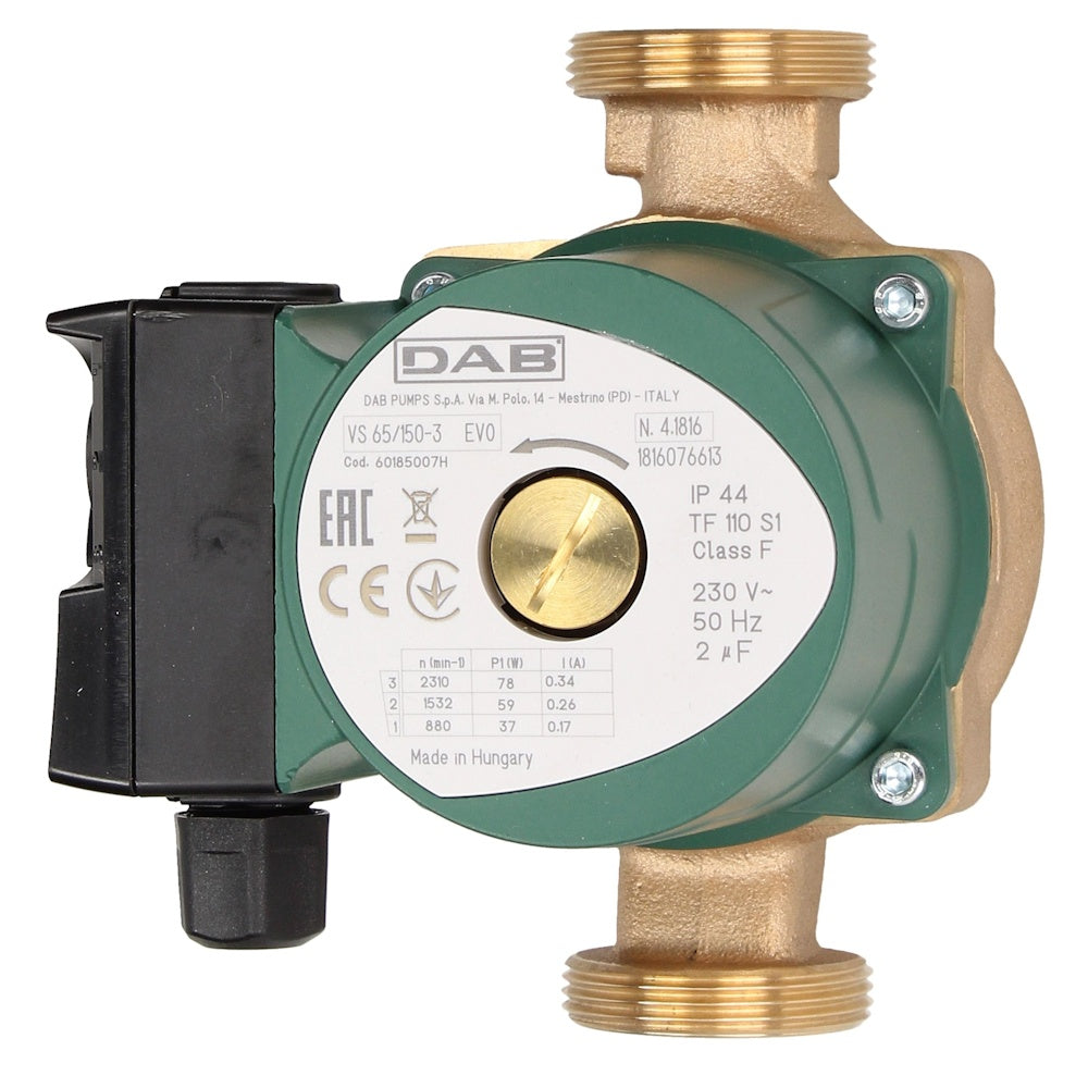 DAB VS 65/150 M Bronze Wet-Rotor Circulator – Potable Hot Water Circulator Pump, 6m Head, 3.7 m³/h, 77W, 150mm, 1½" BSP