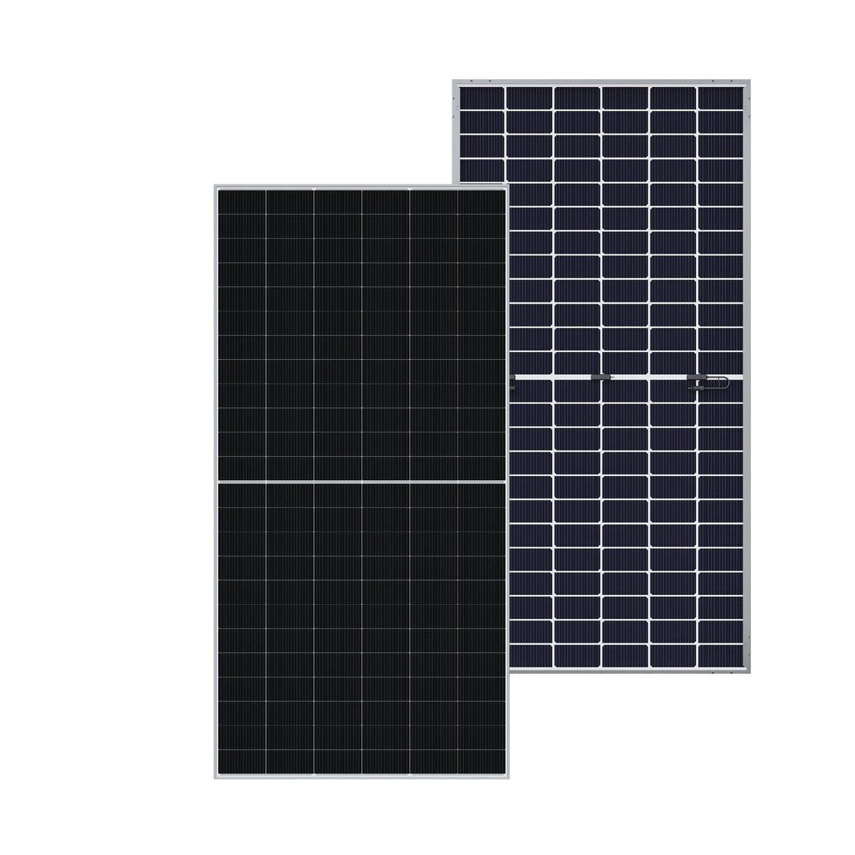 DMEGC Solar Panel 595W Infinity 144 Cut Bi-Facial Dual Glass N-type Mono Solar Module - Silver Frame/White Backsheet