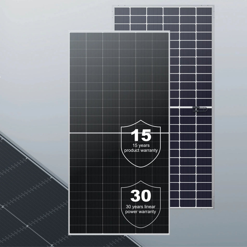 DMEGC Solar 705W Infinity 132 Cut Bi-Facial Dual Glass N-type Mono Solar Module - Silver Frame/White Backsheet