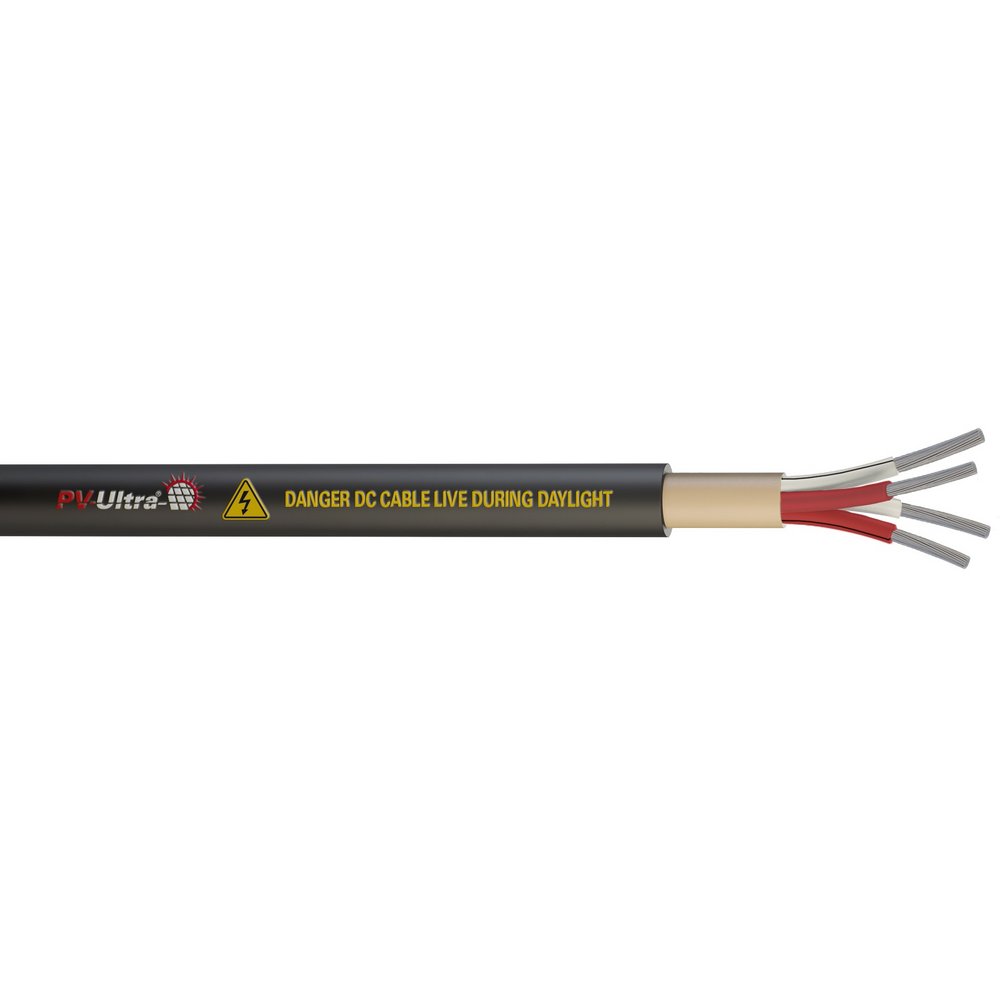 6mm2 Two Core DC Cable 25m - Red and Black PV Ultra Tuff Sheath Solar Cable