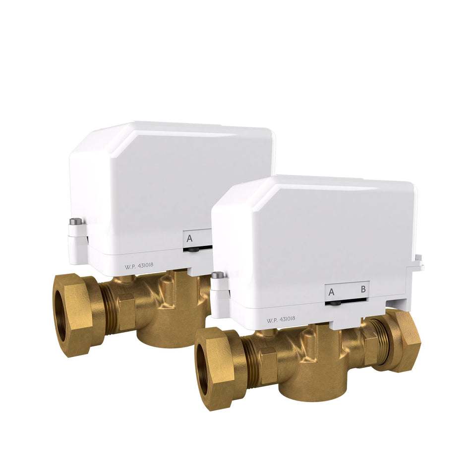 Drayton 22mm Motorised 2 Port Zone Valve & Snap-On Actuator (5 Wire SPST Switch) - Pack of 2 P27100