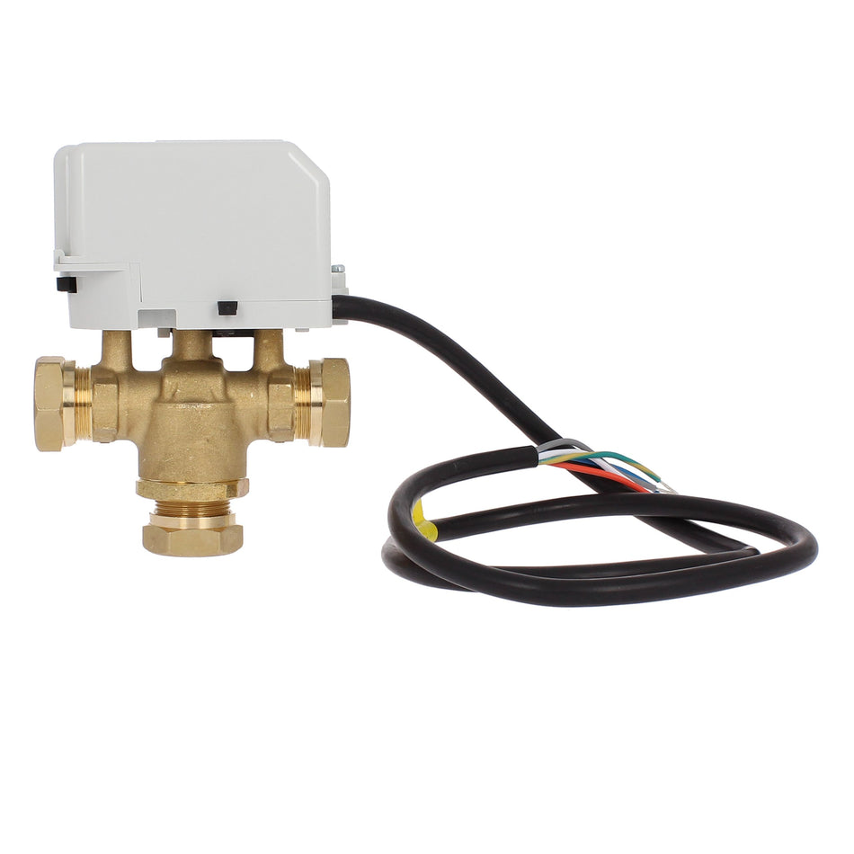 Drayton 22mm Motorised 3 Port Mid-Position Valve with Snap-On Actuator
