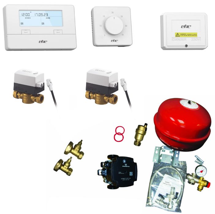 EHC Twin Boiler Pack – Complete Heat and Hot Water (S-Plan) System Installation Kit