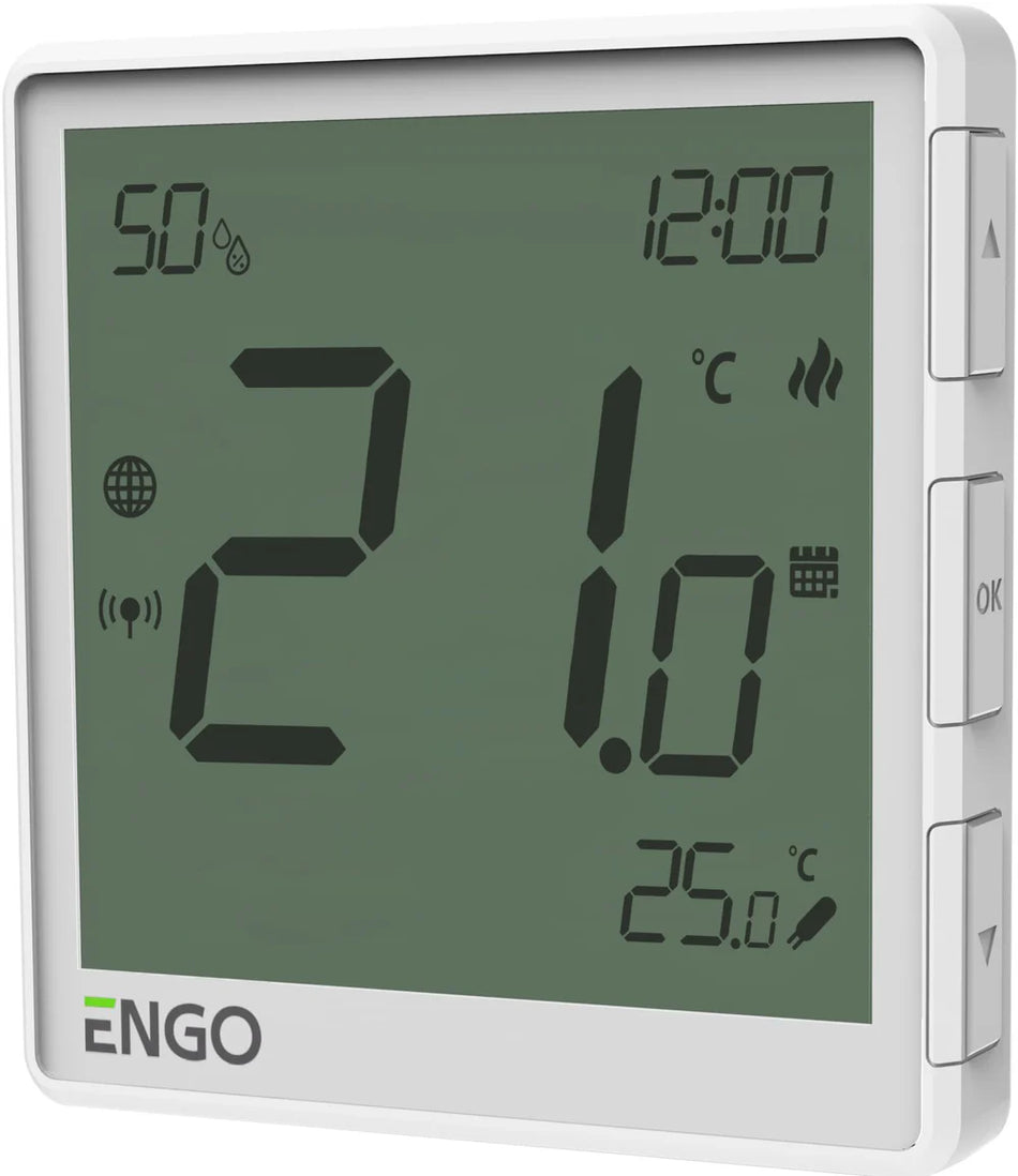 ENGO EONE-230W ZigBee Smart Thermostat – Flush-Mounted, 230V, Humidity Sensor, White | UFH & Boiler Control