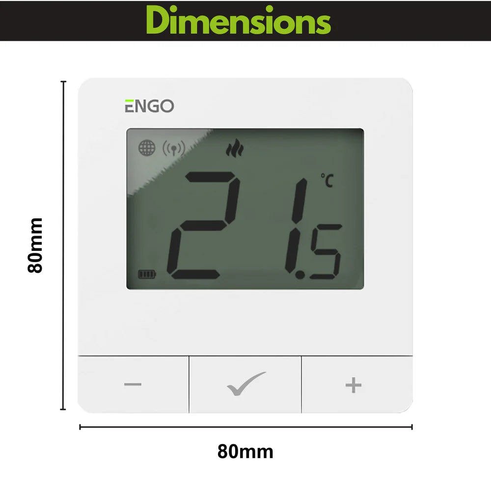 ENGO E20i-W-UK Wireless Smart Thermostat – WiFi, Alexa & App Control, No Hub Required | White