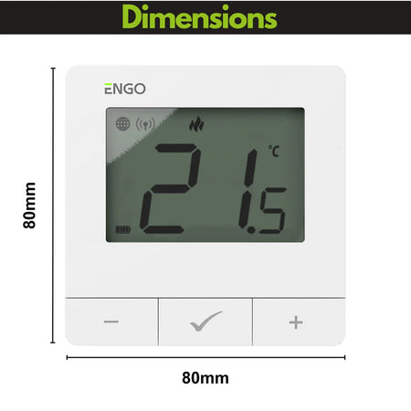 ENGO E20i-W-UK Wireless Smart Thermostat – WiFi, Alexa & App Control, No Hub Required | White