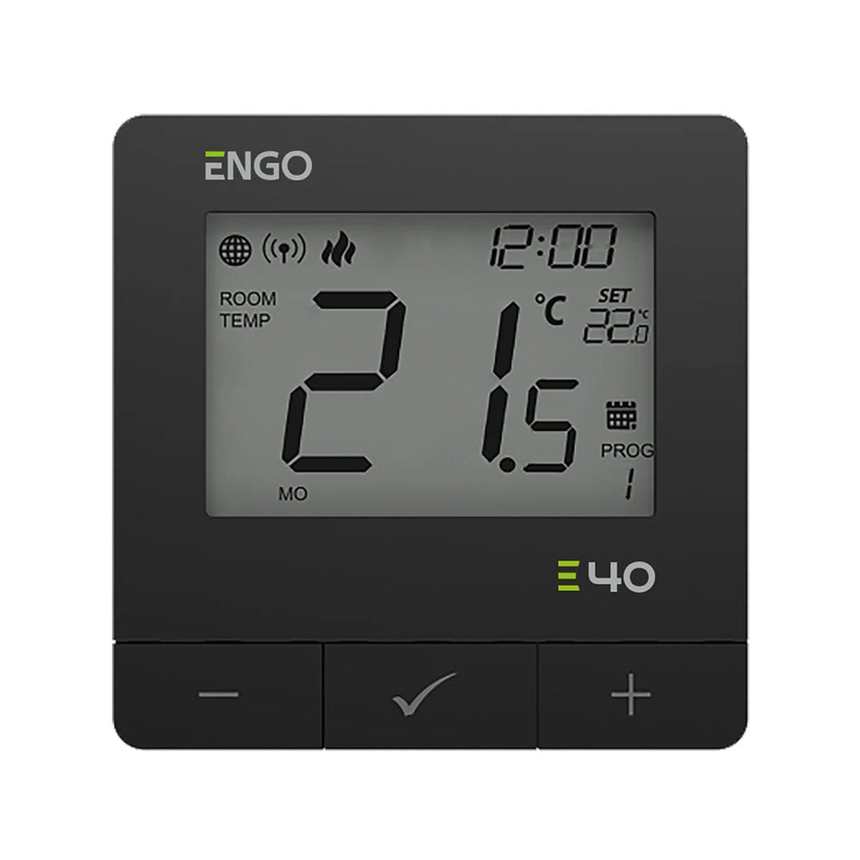 ENGO E40-BATB Battery Powered ZigBee Smart Thermostat - Black