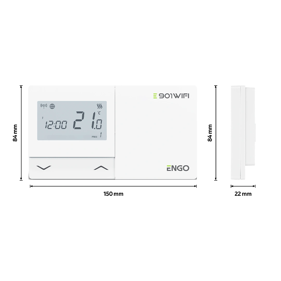 ENGO E901-UK Programmable Wired Thermostat – 7-Day, Boiler Plus Compliant | Gas, Oil & Heat Pump